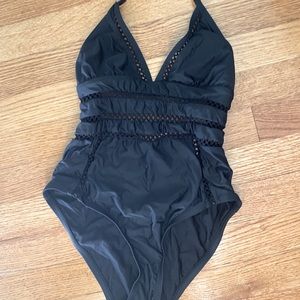 Black one piece swimsuit